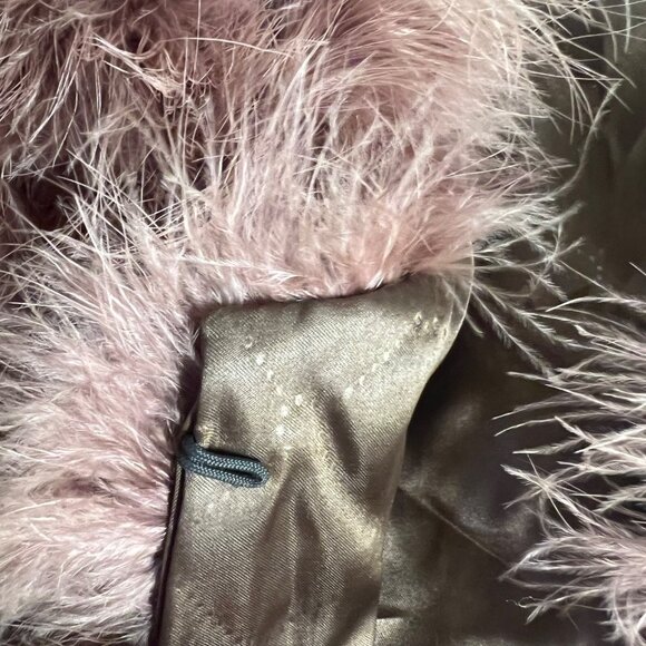 Purple Real Feather Overcoat Whimsigoth Indie Grunge Fairycore Old Money Boho L - Picture 5 of 14